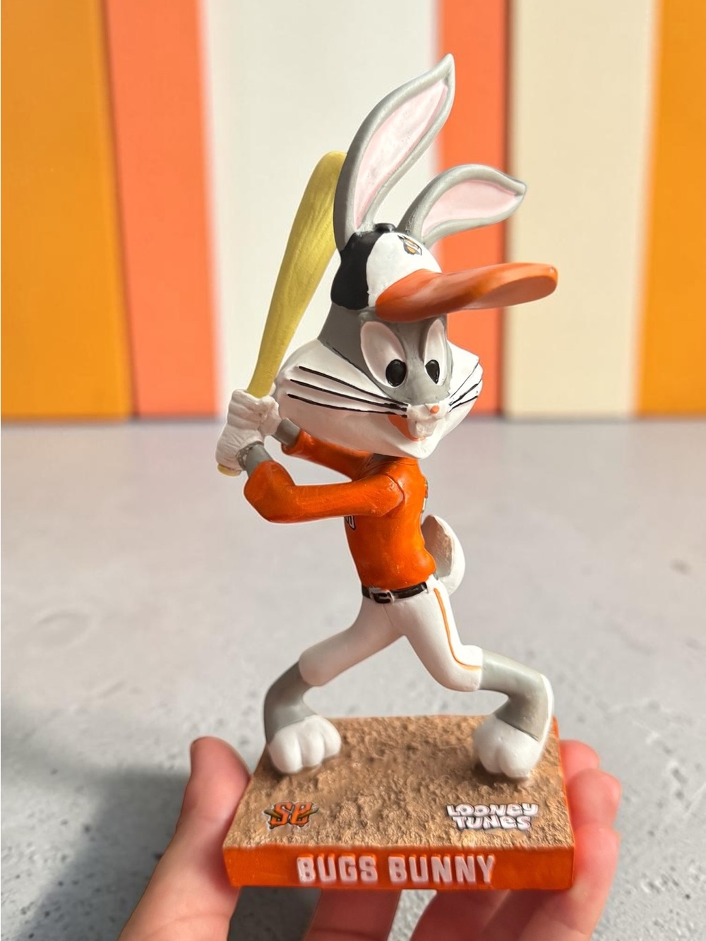 Warner Bros. Bugs Bunny Orange, White & Gray Baseball Figurine